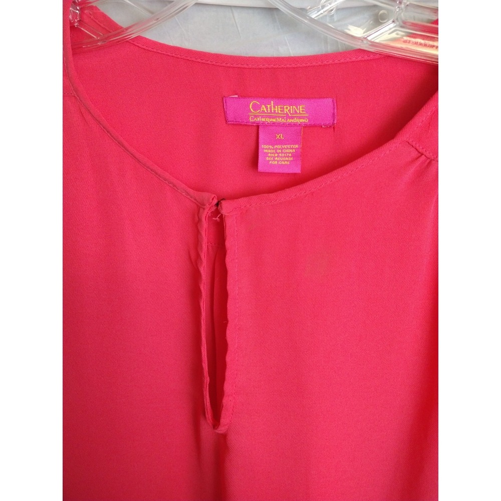Catherines Open Arm Sleeve Keyhole Front Tunic Top Blouse Women XL Coral Pink - Picture 6 of 6